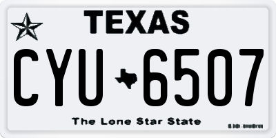 TX license plate CYU6507