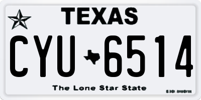TX license plate CYU6514