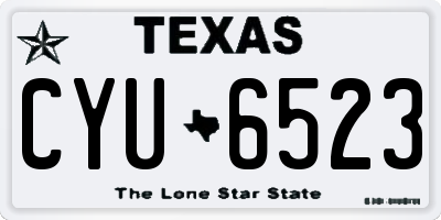 TX license plate CYU6523