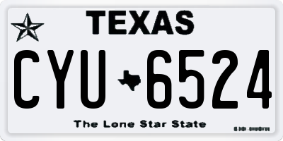 TX license plate CYU6524
