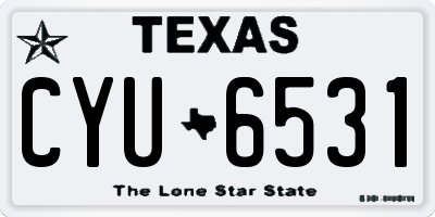 TX license plate CYU6531