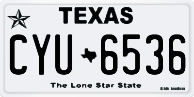 TX license plate CYU6536