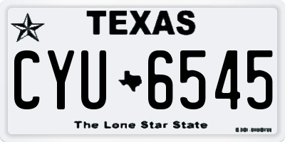 TX license plate CYU6545