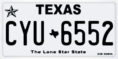 TX license plate CYU6552