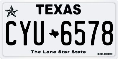 TX license plate CYU6578