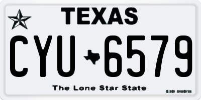 TX license plate CYU6579