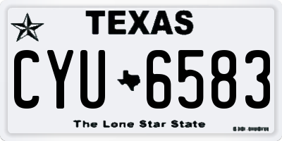 TX license plate CYU6583