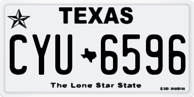TX license plate CYU6596