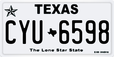 TX license plate CYU6598