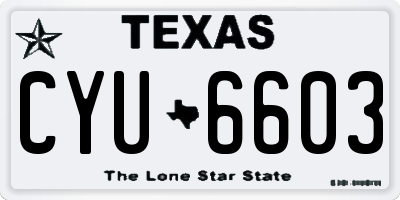 TX license plate CYU6603