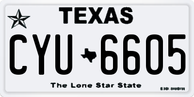 TX license plate CYU6605