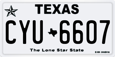 TX license plate CYU6607