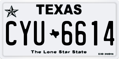 TX license plate CYU6614