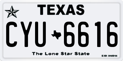TX license plate CYU6616