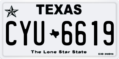 TX license plate CYU6619