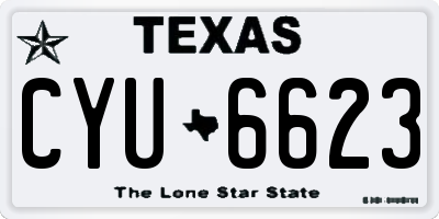 TX license plate CYU6623