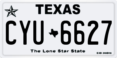 TX license plate CYU6627