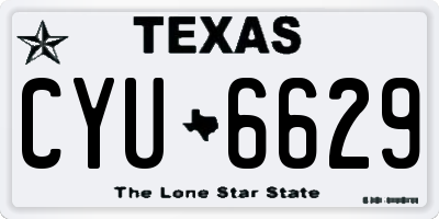 TX license plate CYU6629