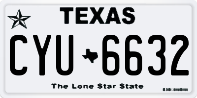 TX license plate CYU6632