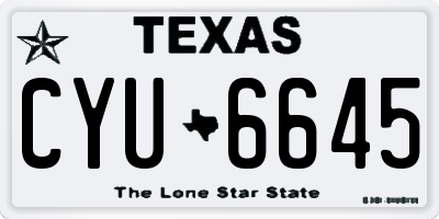 TX license plate CYU6645