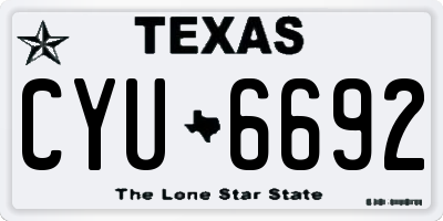 TX license plate CYU6692