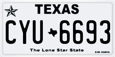 TX license plate CYU6693
