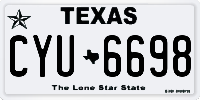 TX license plate CYU6698