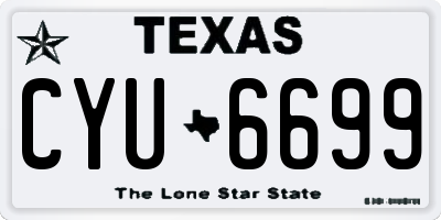 TX license plate CYU6699
