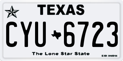 TX license plate CYU6723