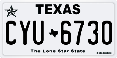TX license plate CYU6730