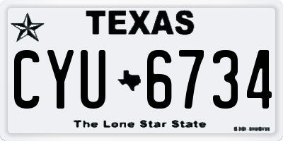 TX license plate CYU6734