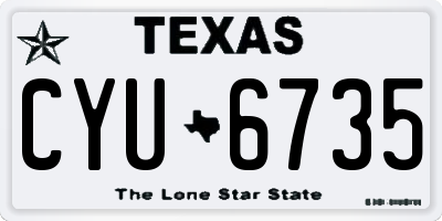 TX license plate CYU6735