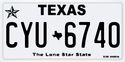 TX license plate CYU6740