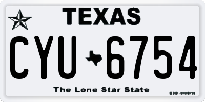 TX license plate CYU6754
