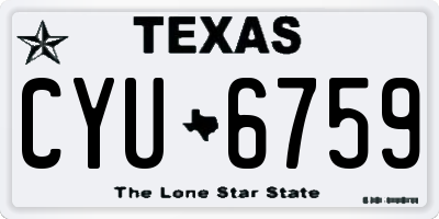 TX license plate CYU6759