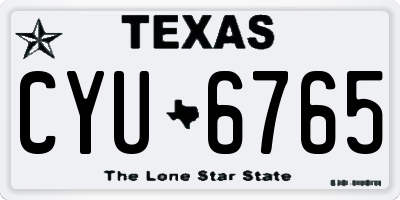 TX license plate CYU6765