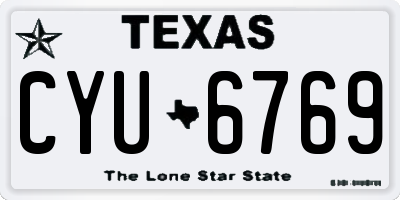 TX license plate CYU6769