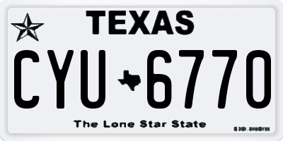 TX license plate CYU6770
