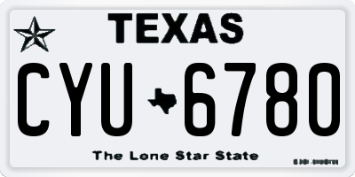 TX license plate CYU6780