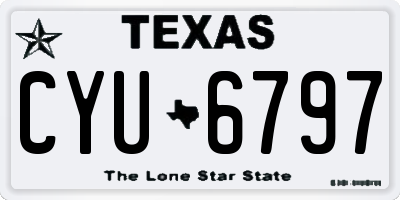 TX license plate CYU6797