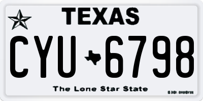 TX license plate CYU6798