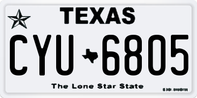 TX license plate CYU6805