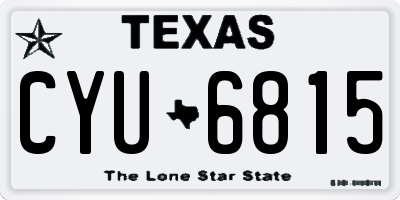 TX license plate CYU6815