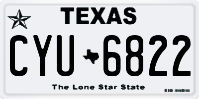 TX license plate CYU6822