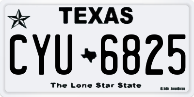 TX license plate CYU6825