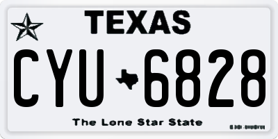 TX license plate CYU6828