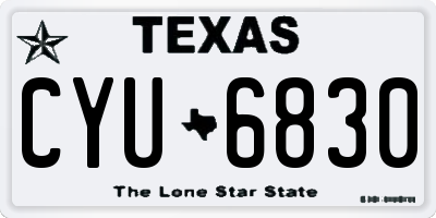 TX license plate CYU6830