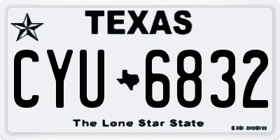 TX license plate CYU6832