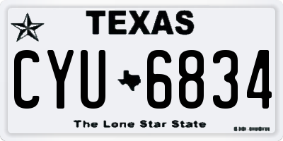 TX license plate CYU6834