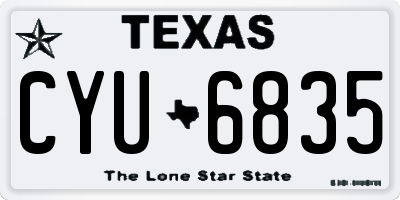 TX license plate CYU6835